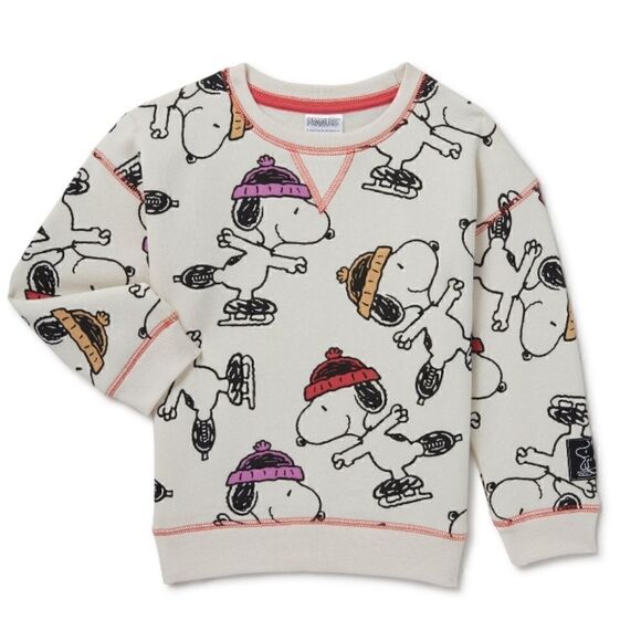 Nwt Boy or Girl Unisex Peanuts Snoopy Crewneck Sweatshirt - Picture 1 of 8